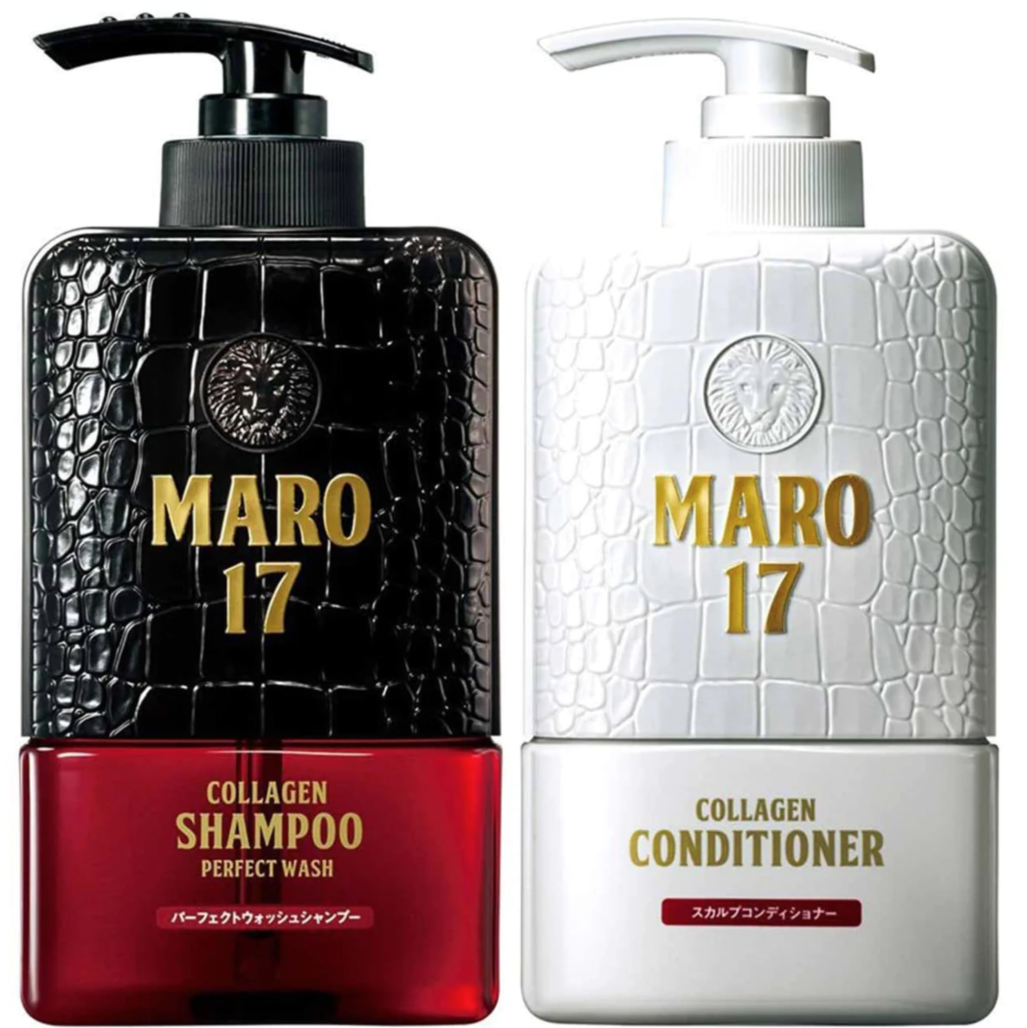 MARO17 Japan's #1 Collagen Shampoo Perfect Wash & Conditioner Duo - Moisturizing, Hair Thickening Shampoo & Conditioner Set - Cleanses Dirt &