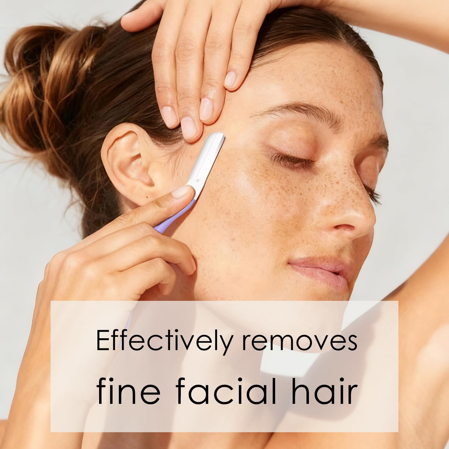 Dermaplane Razor for Women Face, 1 Handle + 10 Refills, Purple image 2