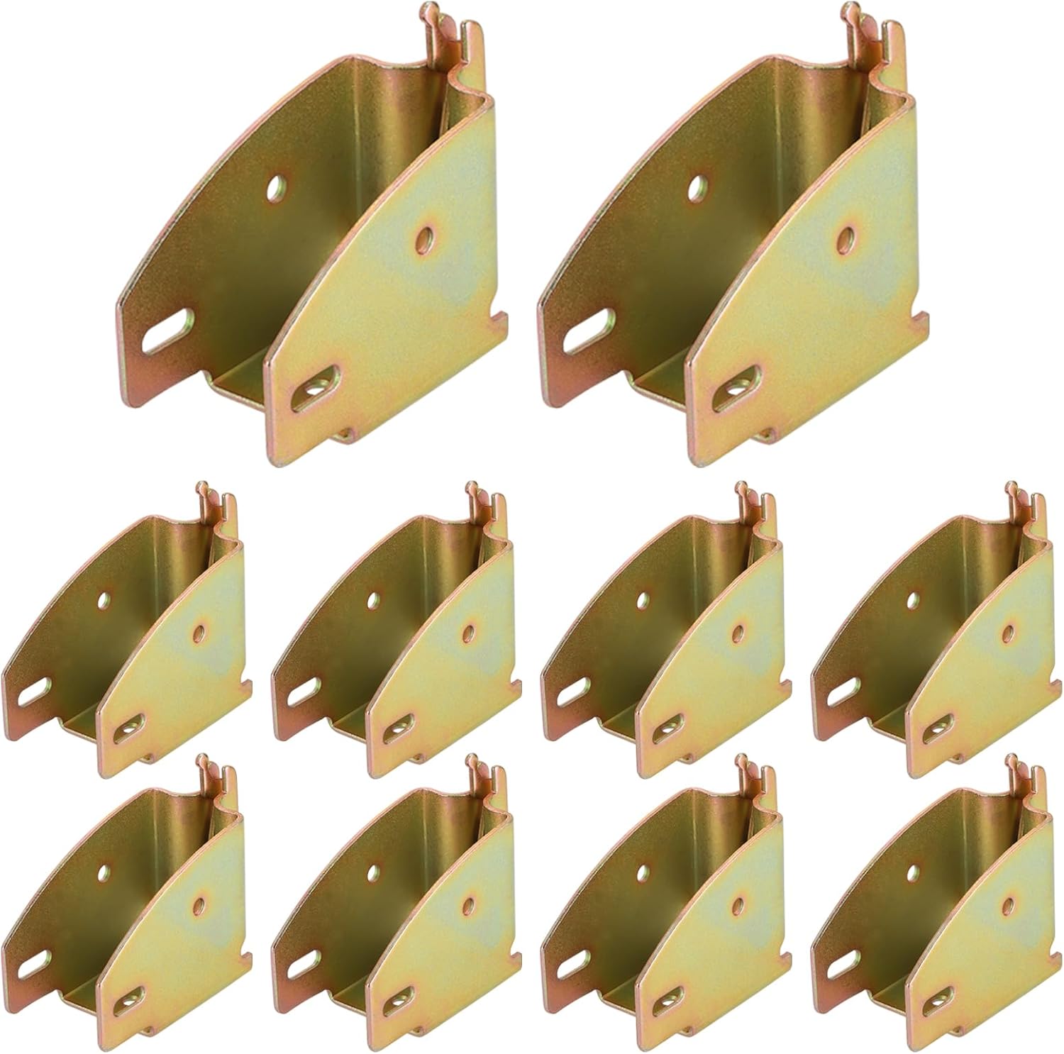 10 Pack E-Track Wood Beam End Socket Brackets Accessories, Fit 2x4 & 2x6 Lumber, Heavy-Duty Zinc-Coated Steel, Ideal for Enclosed Trailers, Cargo Securement, and Etrack Load Lock System