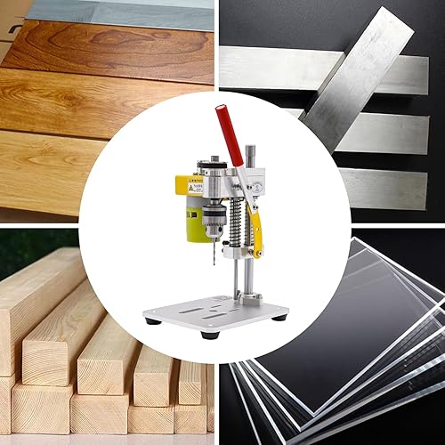 Miniatura 7 de Mini prensa de taladro de 120 W, máquina de perforación de precisión portátil, herramienta de perforación de mesa eléctrica para manualidades,