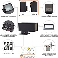 Vista 3 de ZUUKOLE Lámpara de pared para exteriores del atardecer al amanecer, luz exterior Listado ETL, aluminio antioxidante, impermeable, montaje en pared