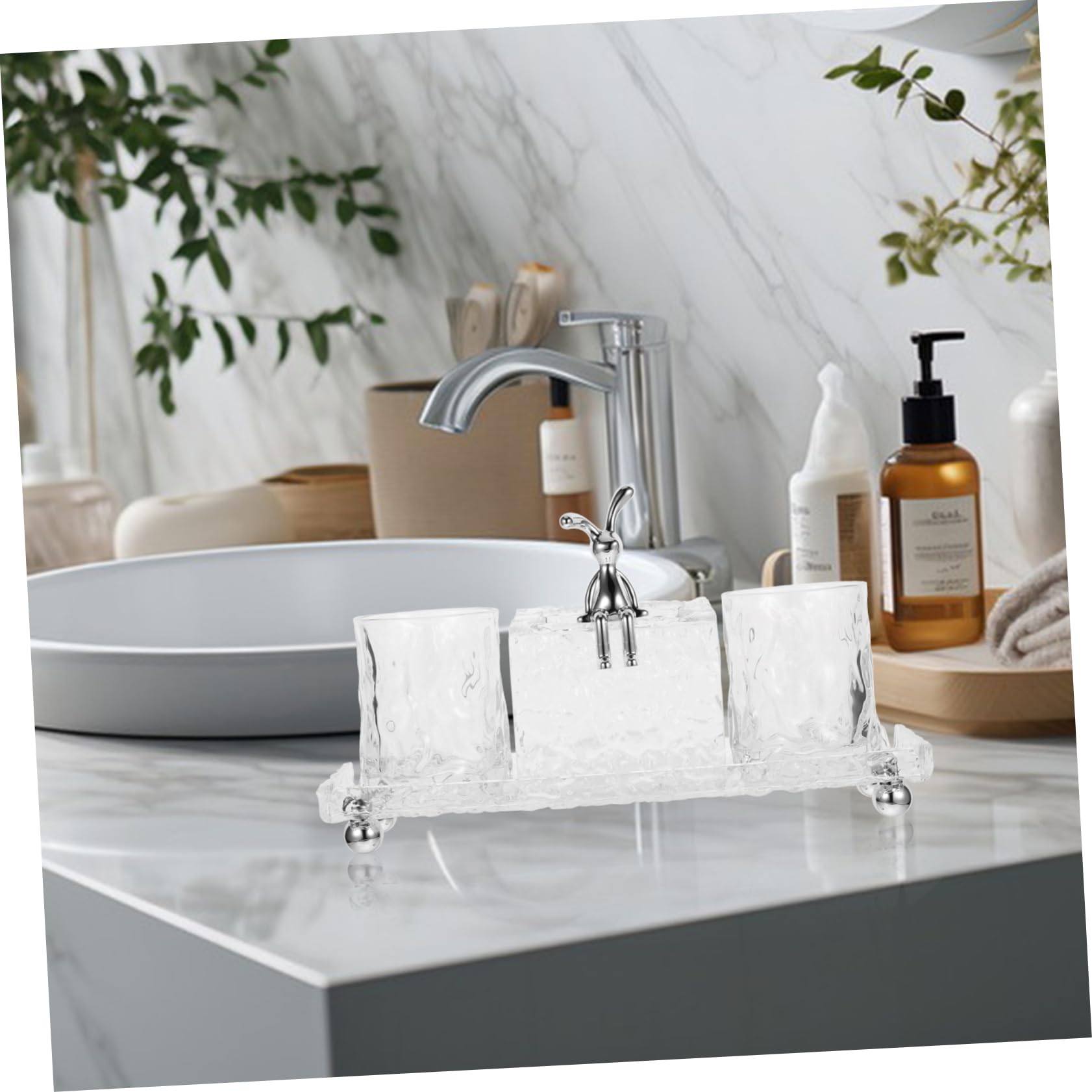 PRETYZOOM Soporte para Cepillo De Dientes Organizador De Encimera De Baño Vaso para Pasta con Soporte De Almacenamiento