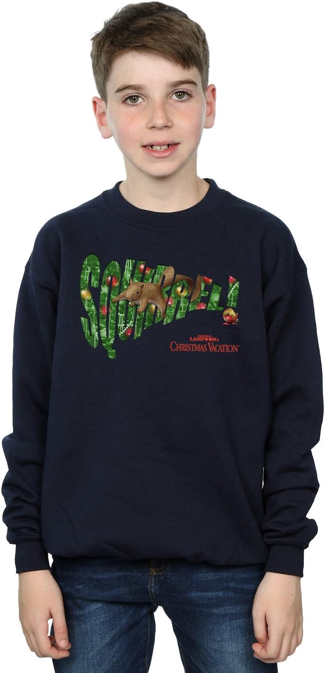 National Lampoon's Christmas Vacation Boys Squirrel Tree Sweatshirt 12-13 Years Navy Blue