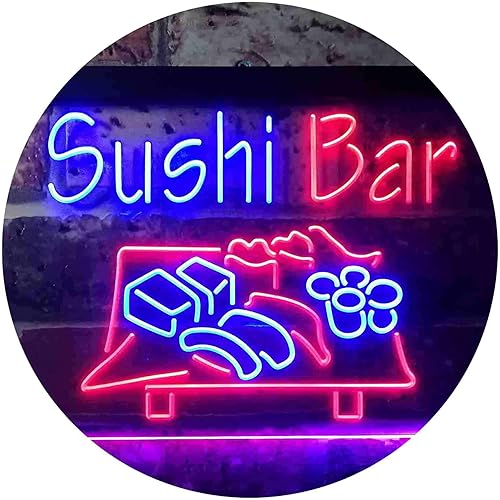 ADVPRO Letrero de neón LED de doble color para barra de sushi japonesa, azul y rojo, 16 x 12 pulgadas st6s43-i3362-br
