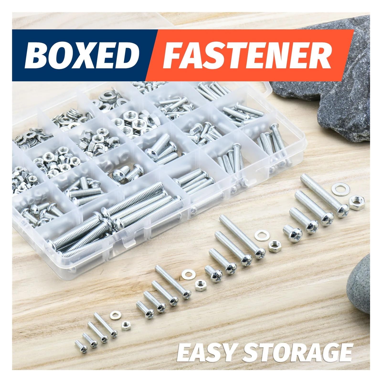 PrecisionFix Kit surtido de 600 tornillos, pernos y tuercas, tornillos de máquina métricos y arandelas planas M3, M4, M5 y M6, cabeza Phillips, 16 tamaños