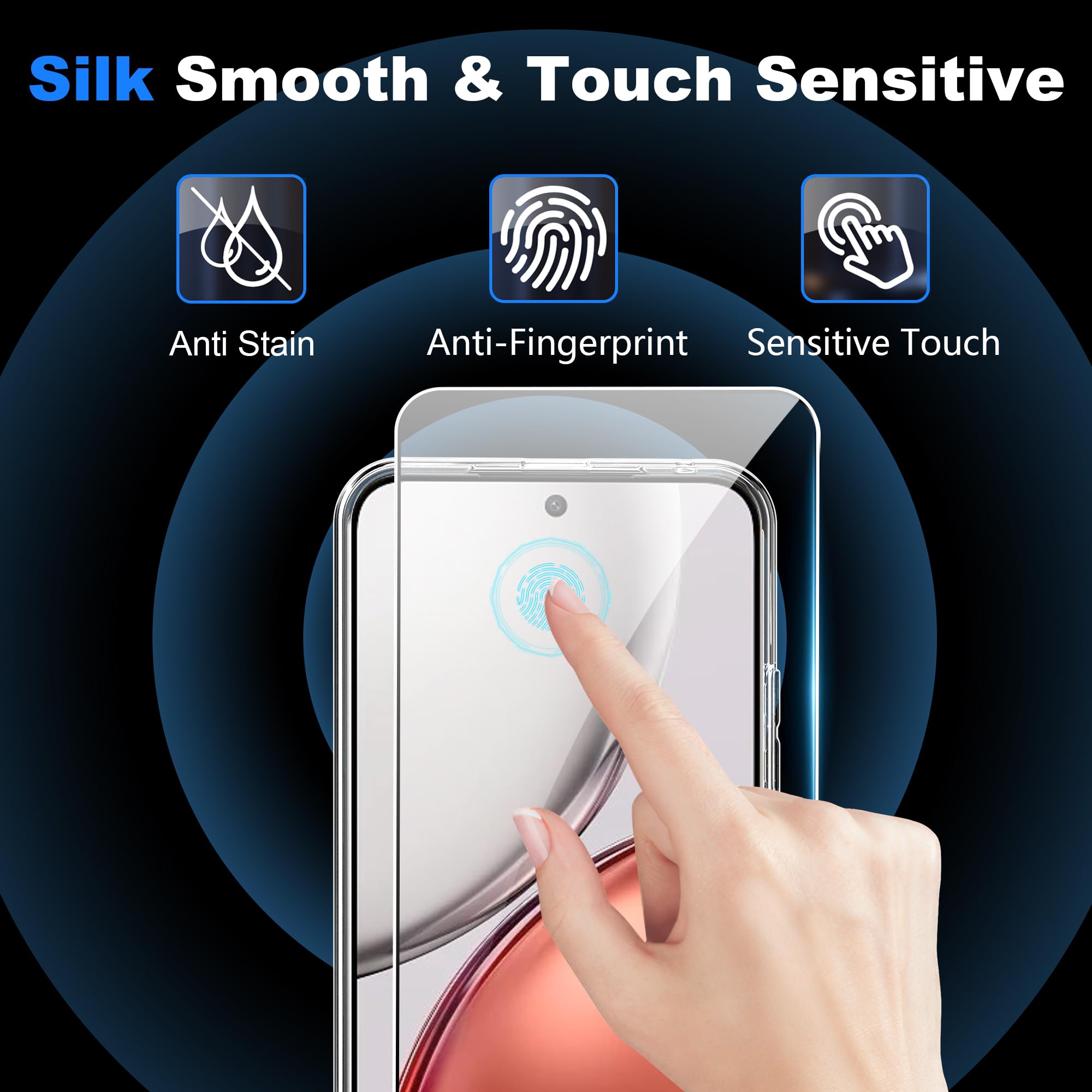 Pellicola In Vetro Temperato TM-Concept Per Huawei Honor 8, Ultra Sottile 0,26mm, Durezza 9H, Bordi Arrotondati