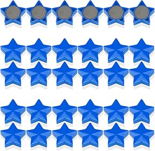 Fridge Magnets - 30 Pcs Refrigerator Magnets Strong Small Whiteboard Magnet, Heavy Duty Mini Magnets for Kitchen, Locker, Office, Classroom & Office Use - Decorative Cute Magnet (Star, Blue)