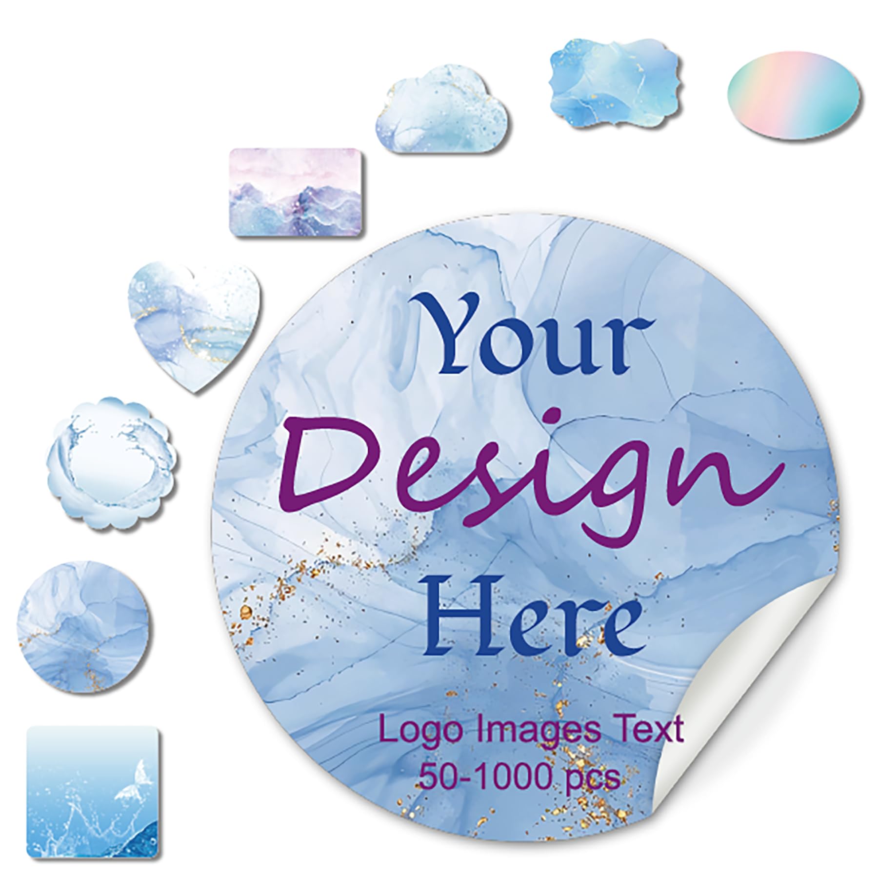 50-1000pcs Custom Stickers Personalized Labels for Business Logo Custom Vinyl Waterproof Sticker(4.5inx4.5in Circle)