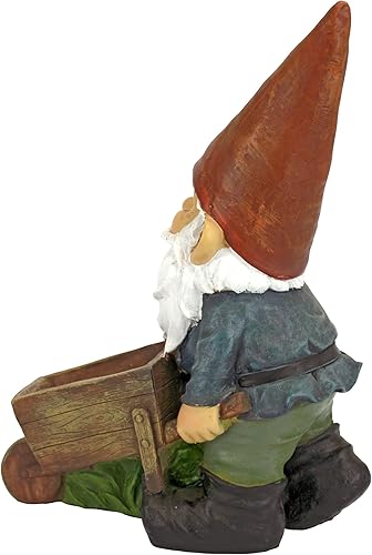Miniatura 5 de Design Toscano QM2433000 - Comedero para pájaros con estatua de gnomo de jardín Willie de 12 pulgadas, multicolor