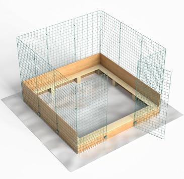 Whelping Box - 1.5m x 1.5m 5ft x 5ft x 60cm High Heavy Duty Dog Pen - Collapsible Dog Crate with Wooden Pig Rails - Puppy Play Pen for Indoor or Outdoor - Smalll or Large Dog Cage