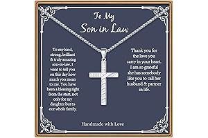 PAERAPAK: Silver & Black Cross Necklace for Son-in-Law