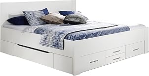 Rauch Möbel Isotta Bett mit Schubkästen in Weiß, Liegefläche 180x200cm, Gesamtmaße BxHxT 185x96x208 cm