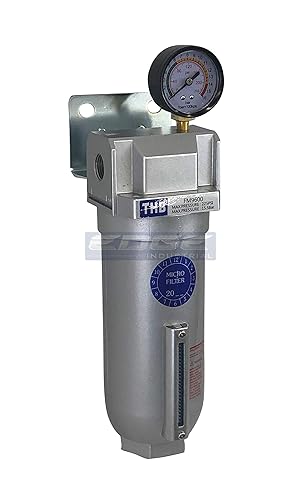 Filtro de coalescencia de grado industrial resistente con elemento de 0.01 u, cuenco de metal de 11 onzas, elimina el 99.98% de humedad, vapor y