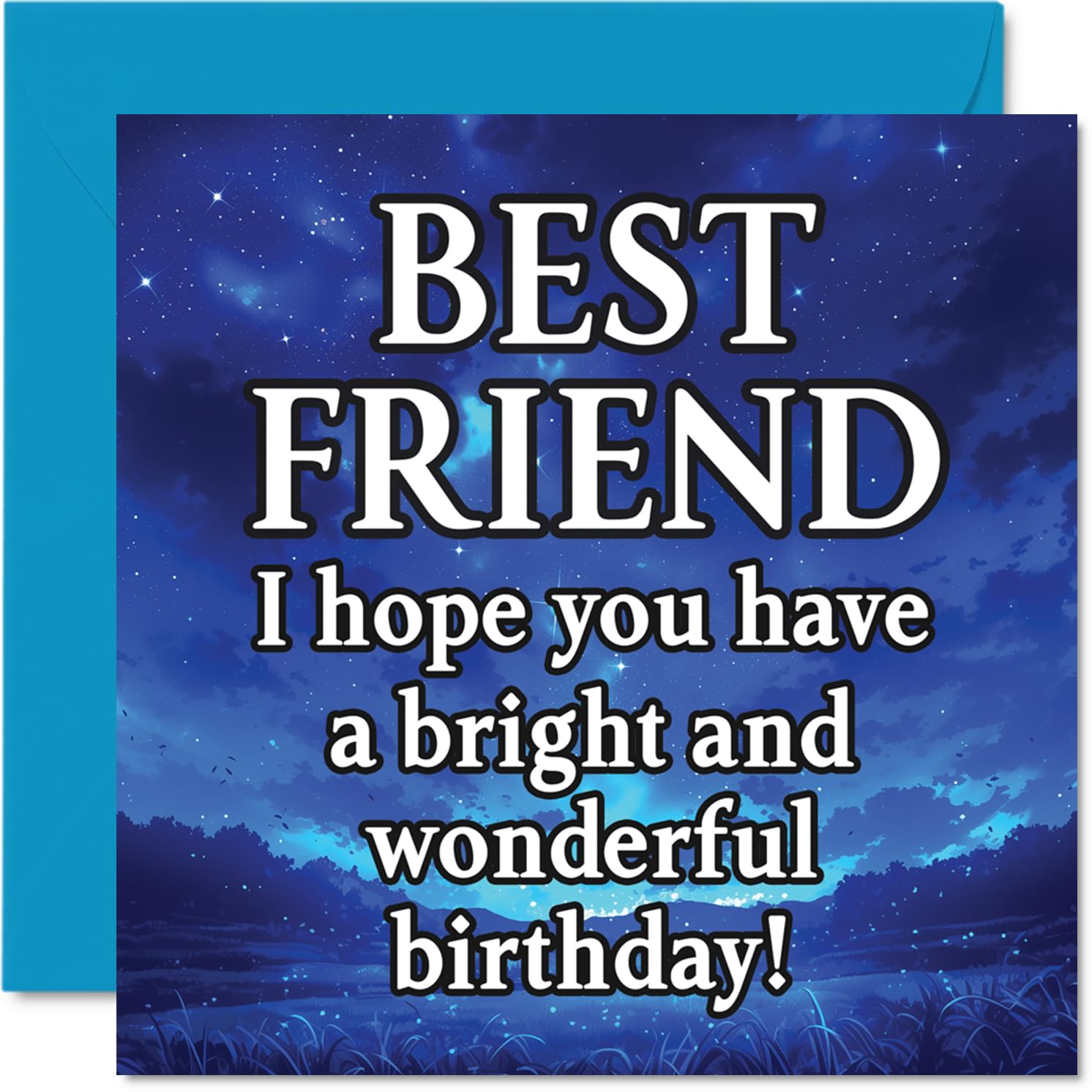 Stuff4 Best Friend Birthday Card, Magical Night Sky
