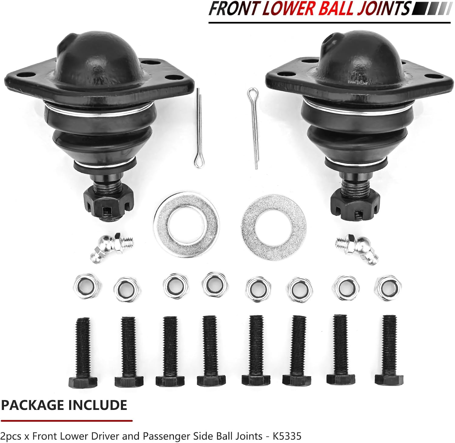 JLEO K5335 K5320 4PCS Front Lower and Upper Ball Joints for 1997-2005 Chevy Blazer/S10,for 1997-2005 GMC Jimmy/Sonoma,for 1998-2000 Isuzu Hombre,for 1997-2001 Oldmobile Bravada