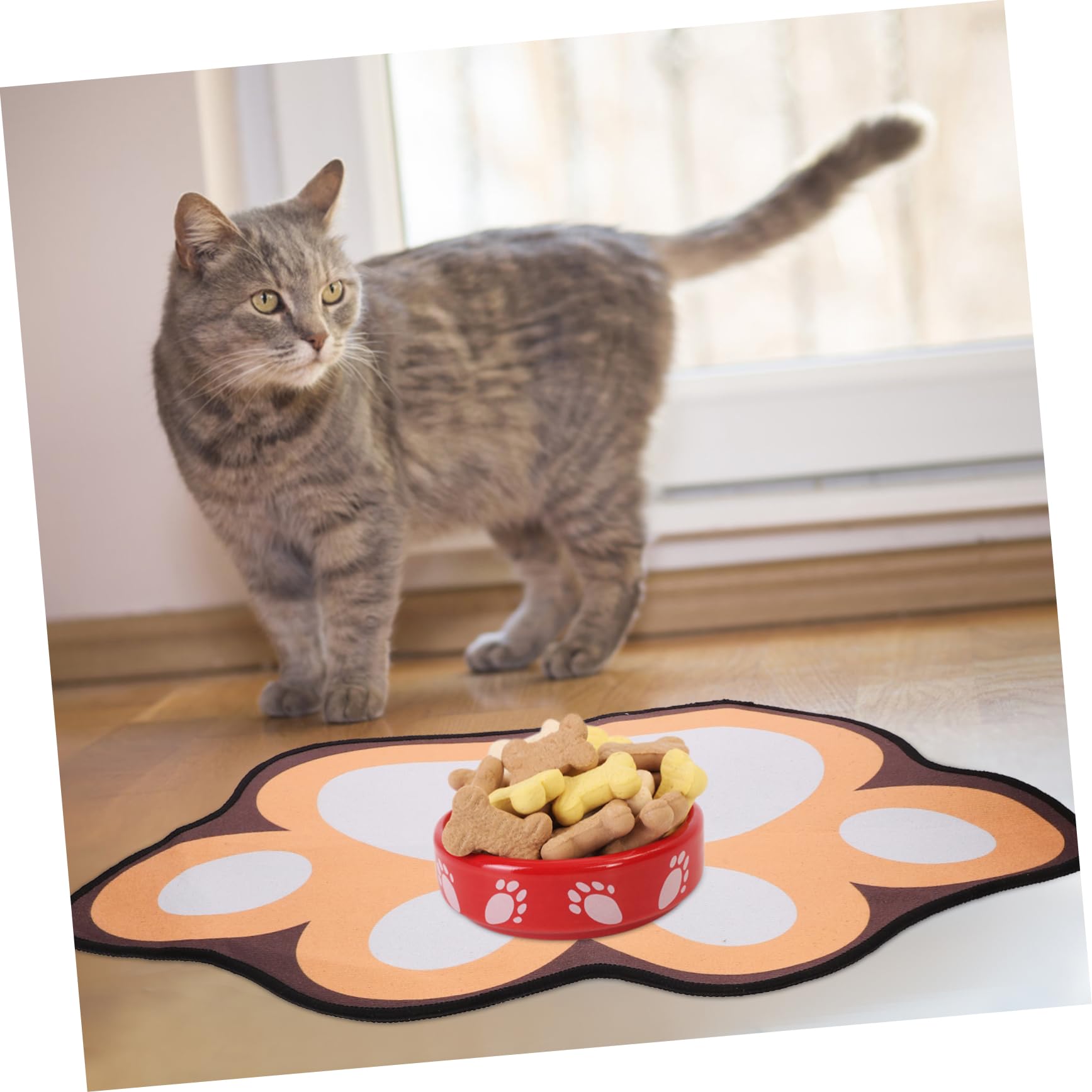 ibasenice Quick Dry Cat Food Mat Durable Pet Feeding Mat for Food and Water Easy to Absorbent Mat for Indoor Use for Cats and Dogs