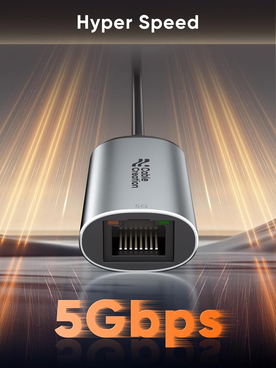 CableCreation 5Gbps USB C to Ethernet Adapter, 5Gbps Type C to RJ45 Network LAN Internet Adapter Compatible with MacBook, XPS, Thunderbolt 5/4/3, Other USB-C Devices