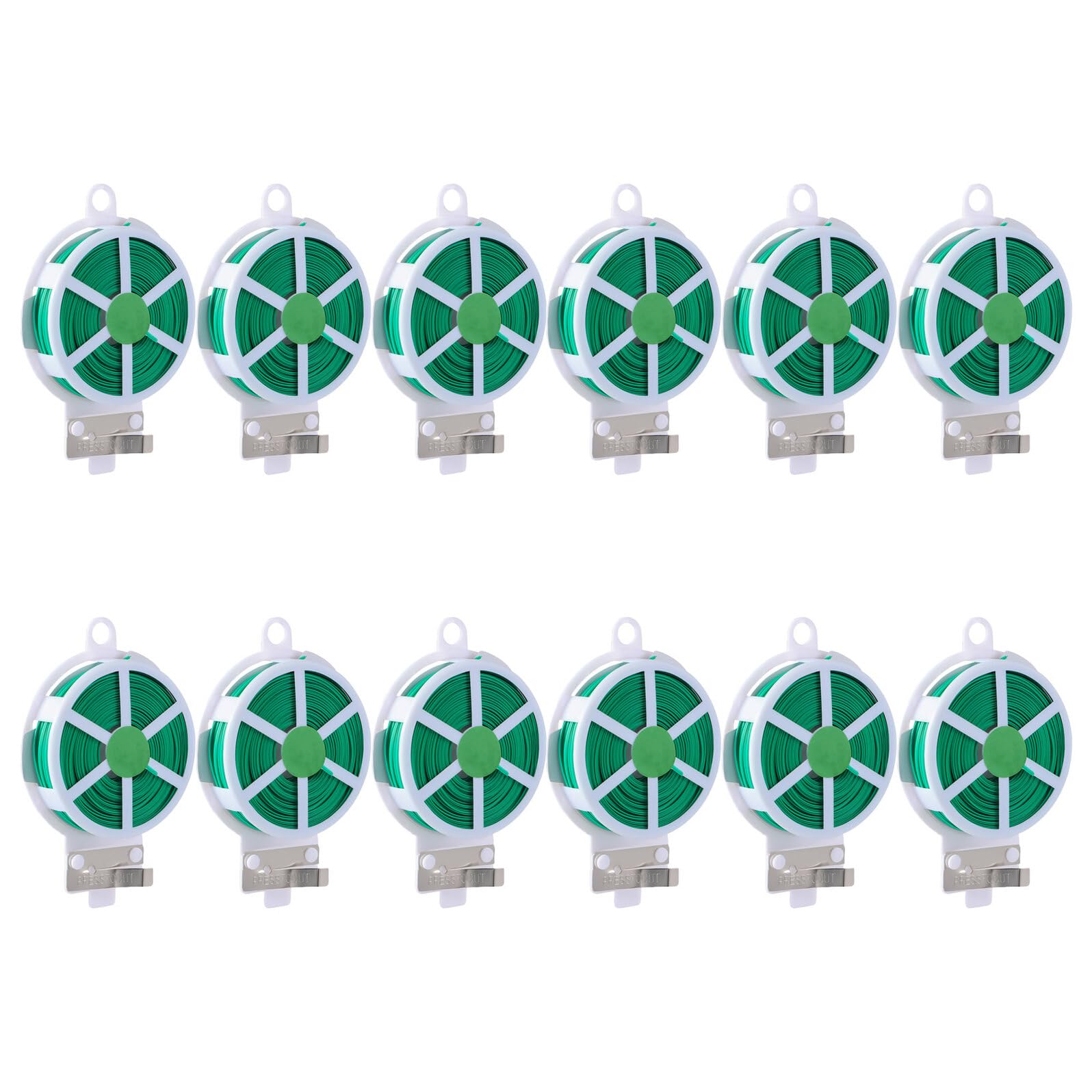 Legacci da Giardinaggio Verdi 12 Pezzi Ferro Rivestito PE | Riutilizzabili, Resistenti alla Rottura, per Fissaggio Versatile di Piante e Fiori, 12 Pezzi