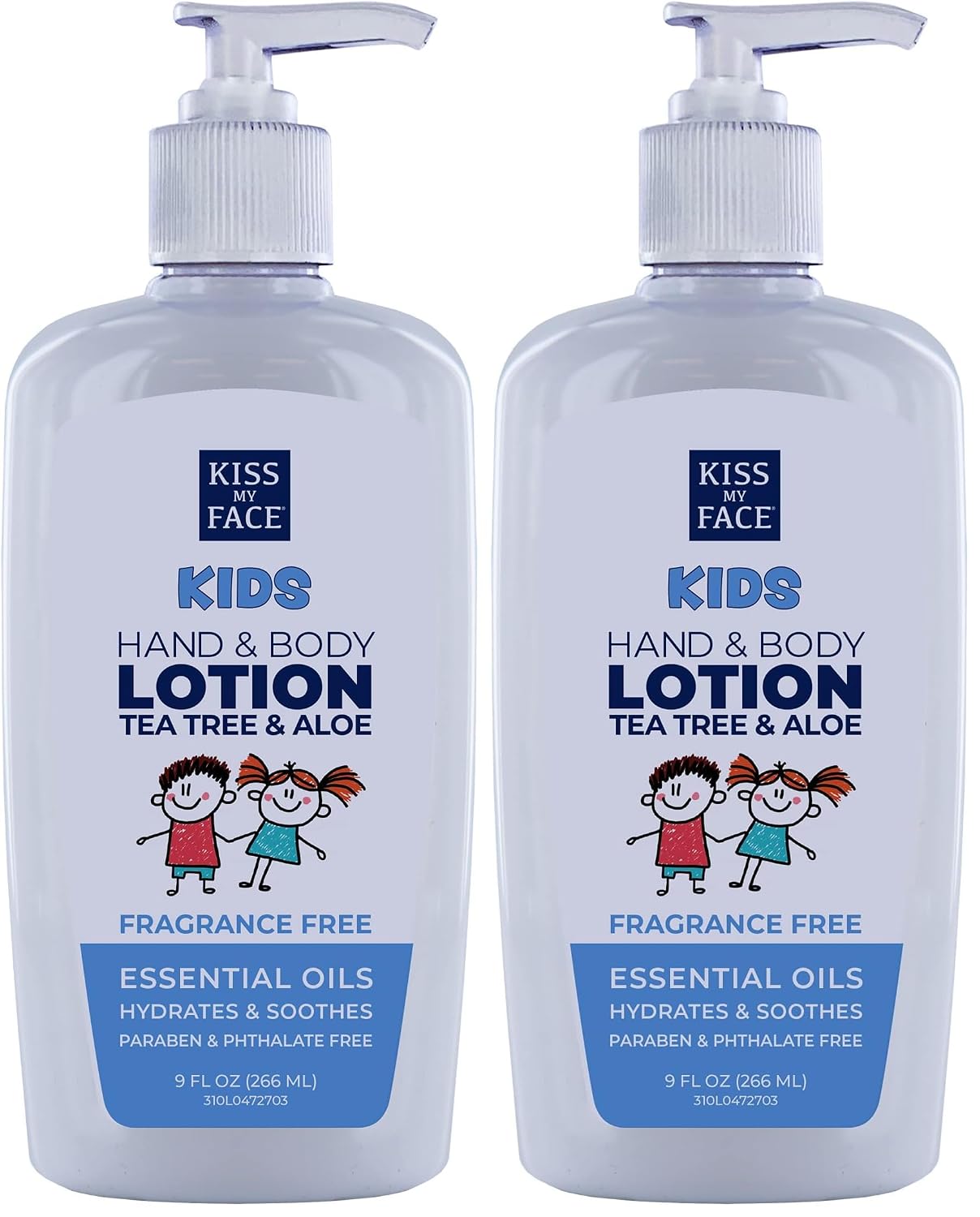 Kiss My Face Kids Fragrance-Free Hand & Body Lotion - Hydrate And Soothe Skin - Vegan & Cruelty-Free - Easy To Use Hand Lotion Pump - Suitable For Sensitive Skin - 9 fl oz Bottle