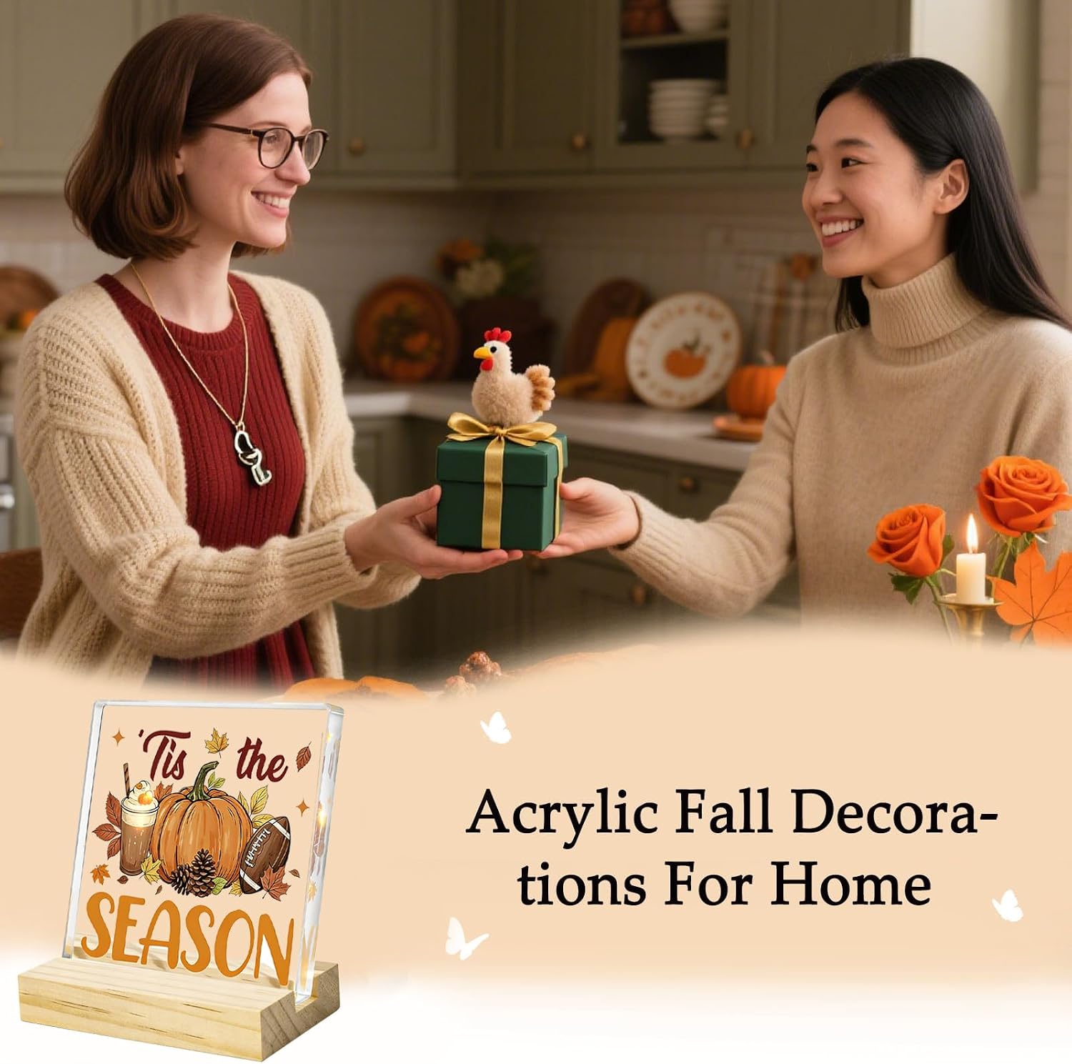 Pumpkin Decor Fall Desk Decor Fall Decorations for Office Autumn Acrylic