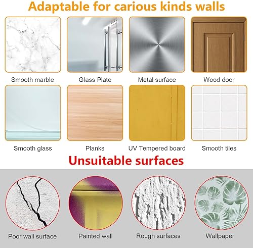 Miniatura 6 de Ganchos de pared para colgar, paquete de 18 ganchos de pared con tornillos sin clavos, ganchos adhesivos resistentes para montaje en estantes de