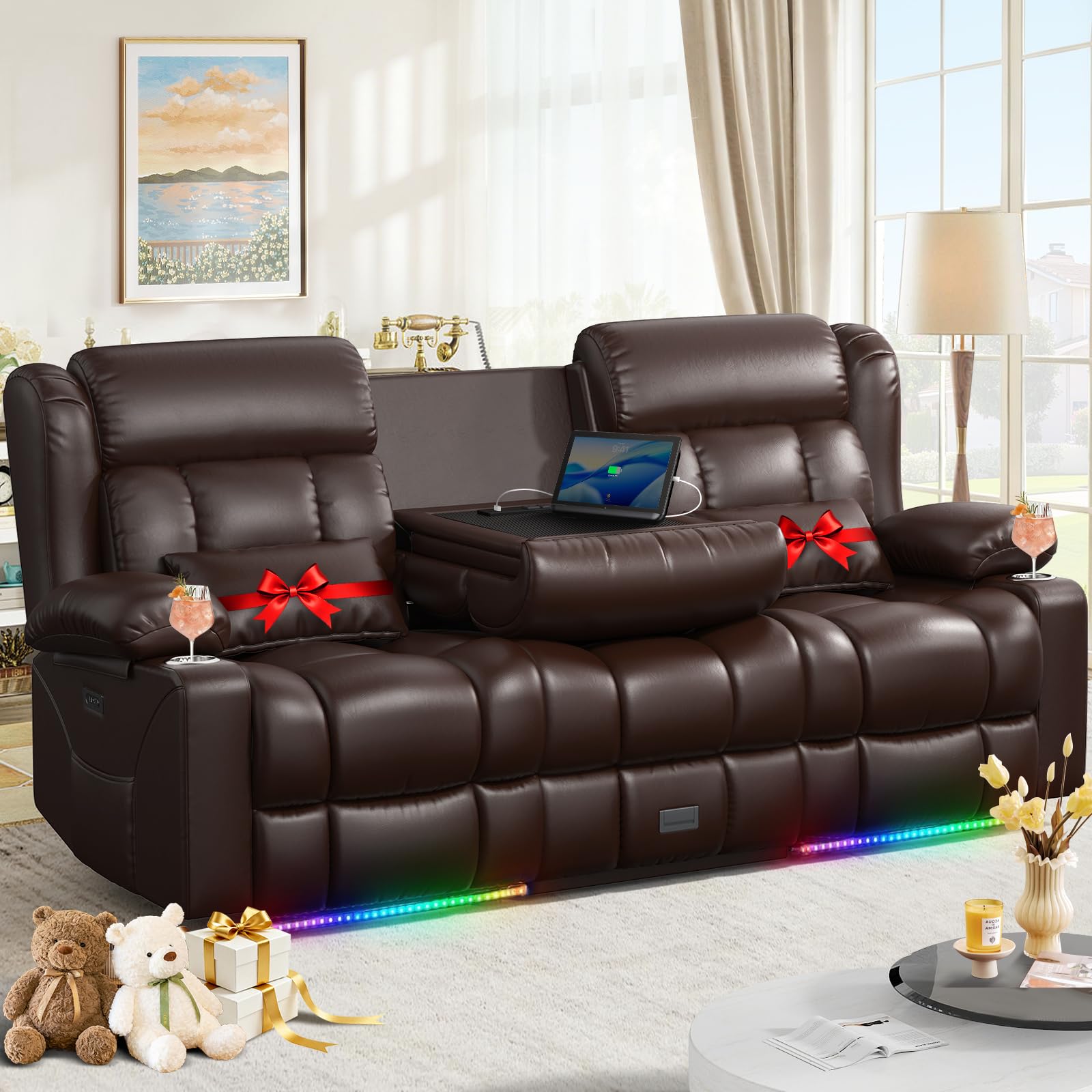 Dresegmt Power Loveseat Recliner Sofa