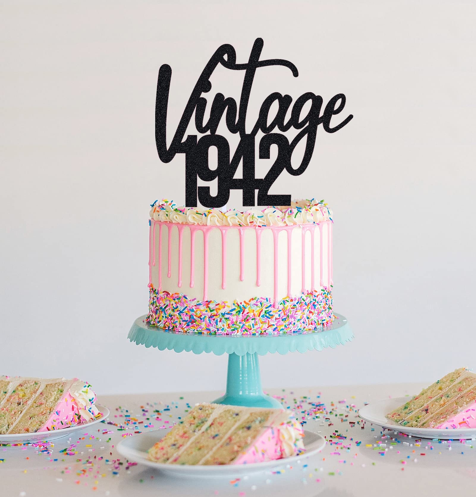 Amazon.com: Vintage 1942 Cake Topper for 80th Men and Women Birthday  Derations ,Funny 80 Fabulous and Happy Eighty Party , Handmade (Black） :  Grocery & Gourmet Food
