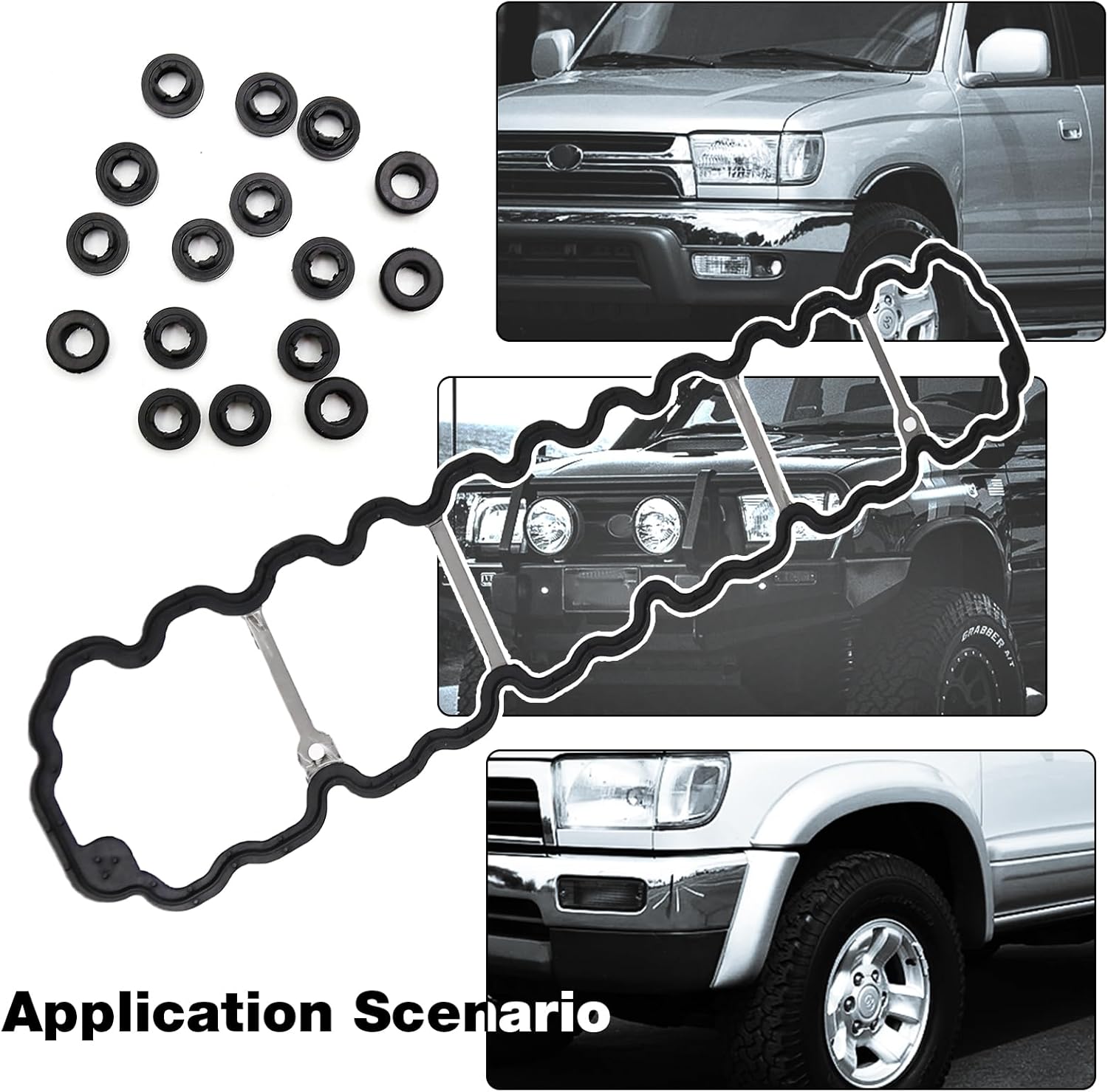 Saihisday VS50458R Engine Cylinder Valve Cover Gasket, Replacement for Jeep Cherokee 1996-2001 Grand Cherokee 1996-2001, Replaces 53020758 53020758AA 53020758AC