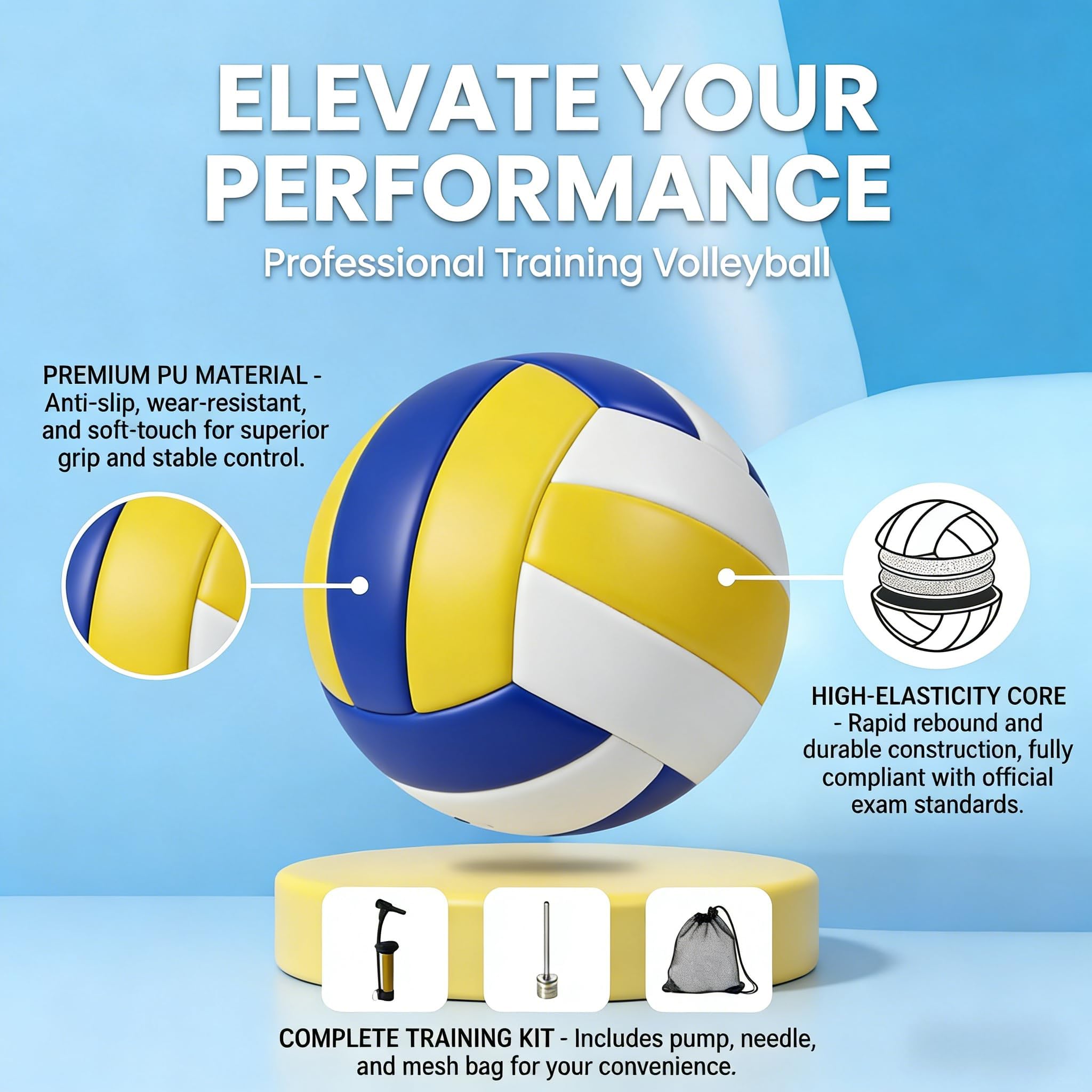 Pelota Voleibol Voleibol, Volleyball, Tacto Suave Voleibol De Playa, Viene con Bomba, Aguja De Aire Y Bolsa De Red.