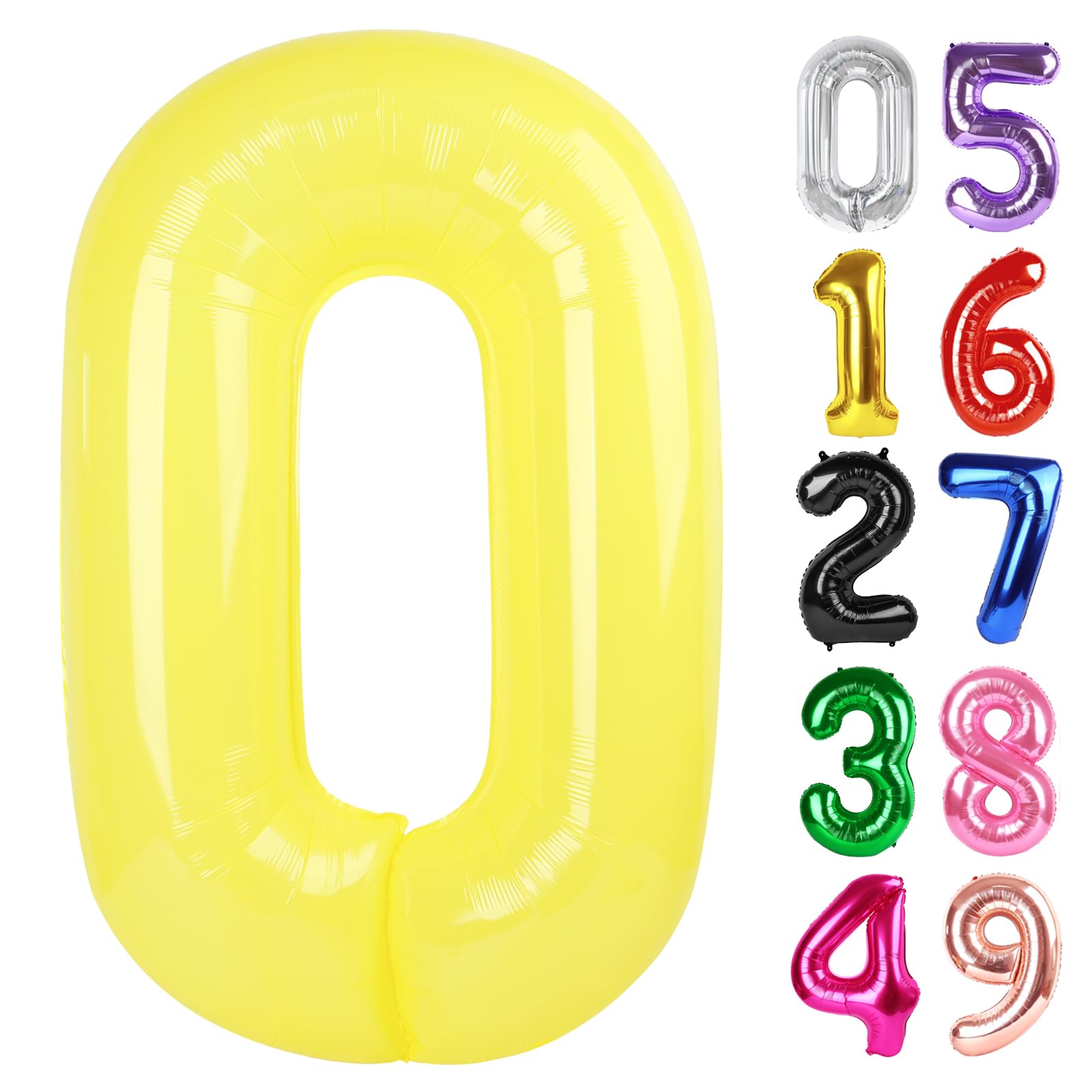 Yellow Number 0 Balloon 40 Inch, 0th Birthday Party Decorations Men Women