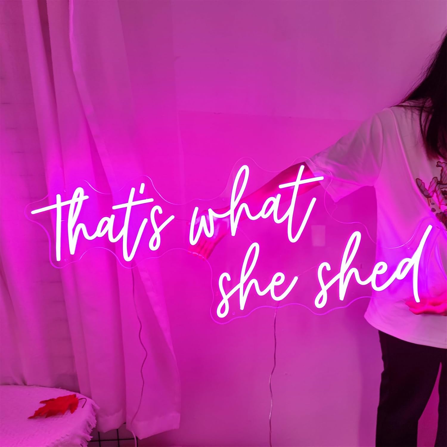 That's What She Shed Neon Sign for Wall Decor,Led Signs, Decoration Neon Lights for Bar Pub Christmas,Restaurant,Bedroom Neon Signs Engagement Birthday Wedding Party Size:80 * 33.3cm