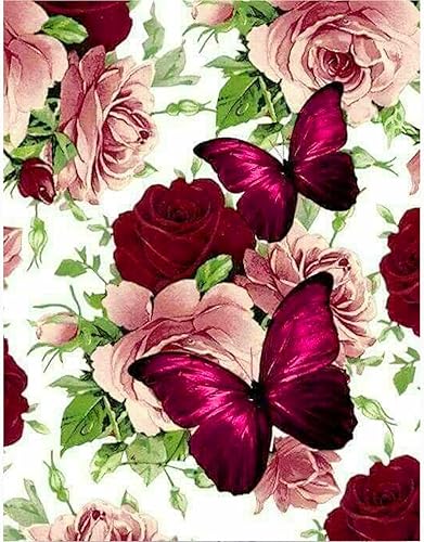 Rompecabezas para adultos, 500 piezas, mariposa roja y flores, rompecabezas de bricolaje, 15 x 20.5 pulgadas, mosaico de rompecabezas, juguetes