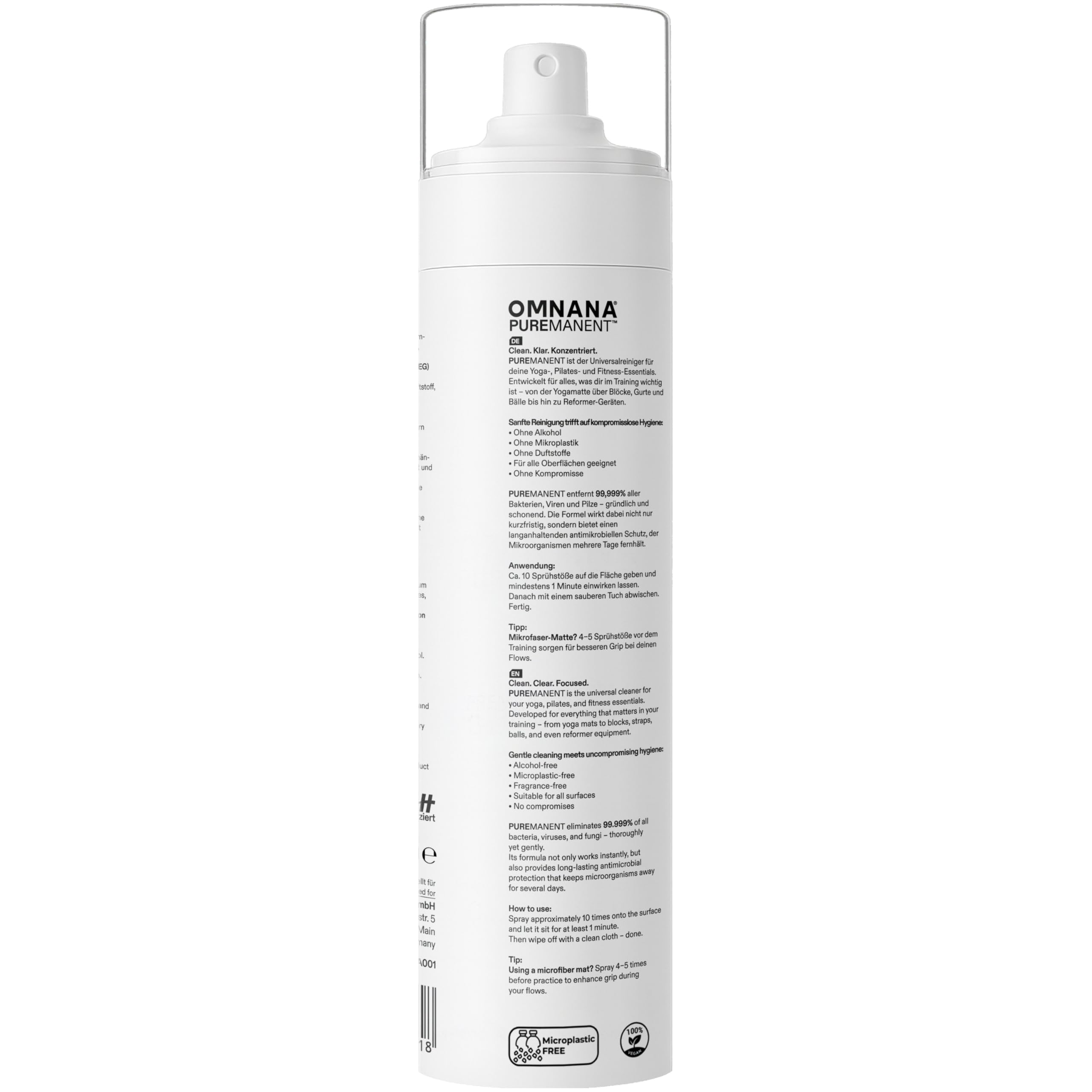 Premium Sports Cleaner – Universal Reiniger & Desinfektionsmittel für Sport-Equipment, alkoholfrei & vegan, bis zu 7 Tage antimikrobieller Schutz, Made in Germany (200 ml)
