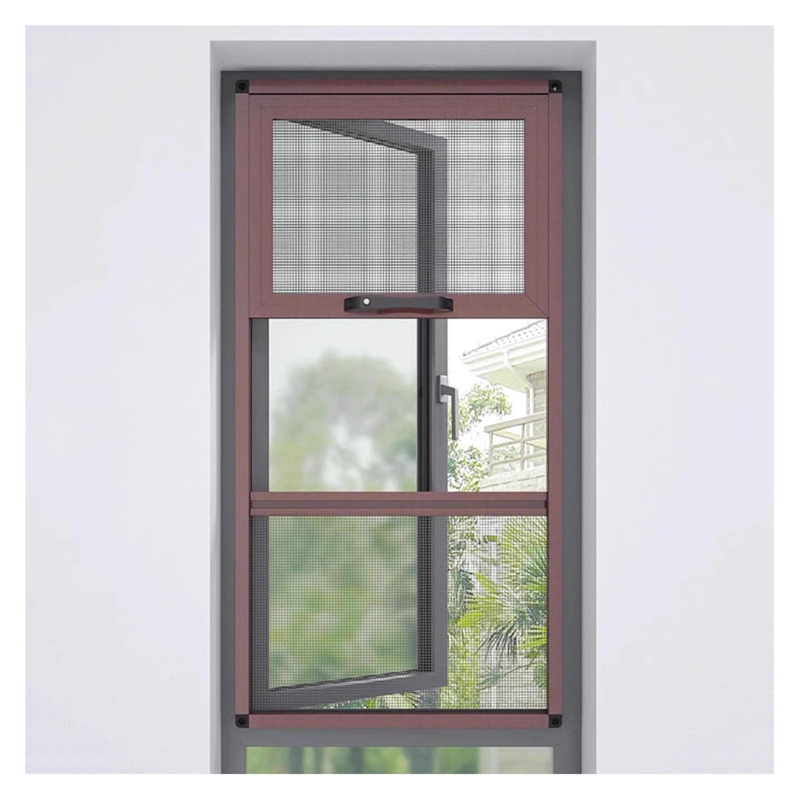 Pantalla de seguridad ajustable para ventana de seguridad infantil, protector de malla expandible con sistema de polea para seguridad del hogar (600 x 800 mm/23.62 x 31.50 pulgadas)