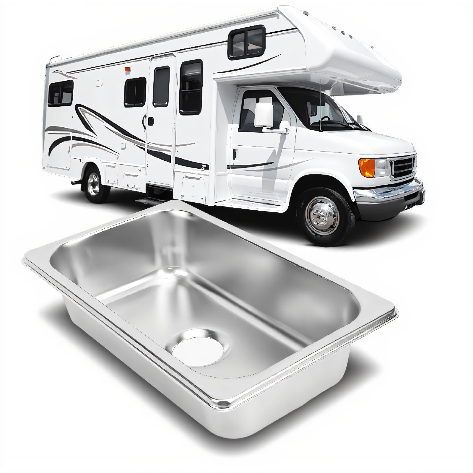 Évier en acier inoxydable 304 GR-1465, lavabo encastrable de haute finition pour bateau
