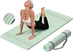 Grand tapis de yoga-72.00x36.00 x0.4.00 Largeur supplémentaire & Mat d'exercice épais, confortable, non glissant fonctionne bien sur tout le plancher pour stretching,Yoga Studio,Gym ou Home Workouts