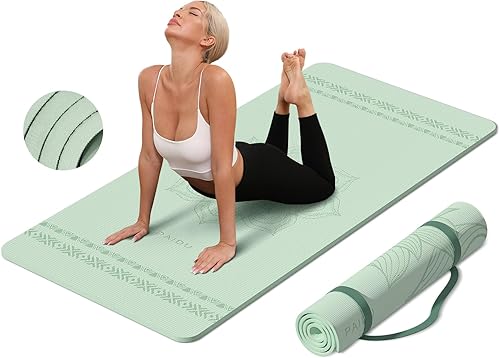 Tapete de yoga grande de 72 x 36 x 0.4 pies, ancho extra y grueso, cómodo, antideslizante, ideal para todo el suelo, para estirar, estudio de yoga,