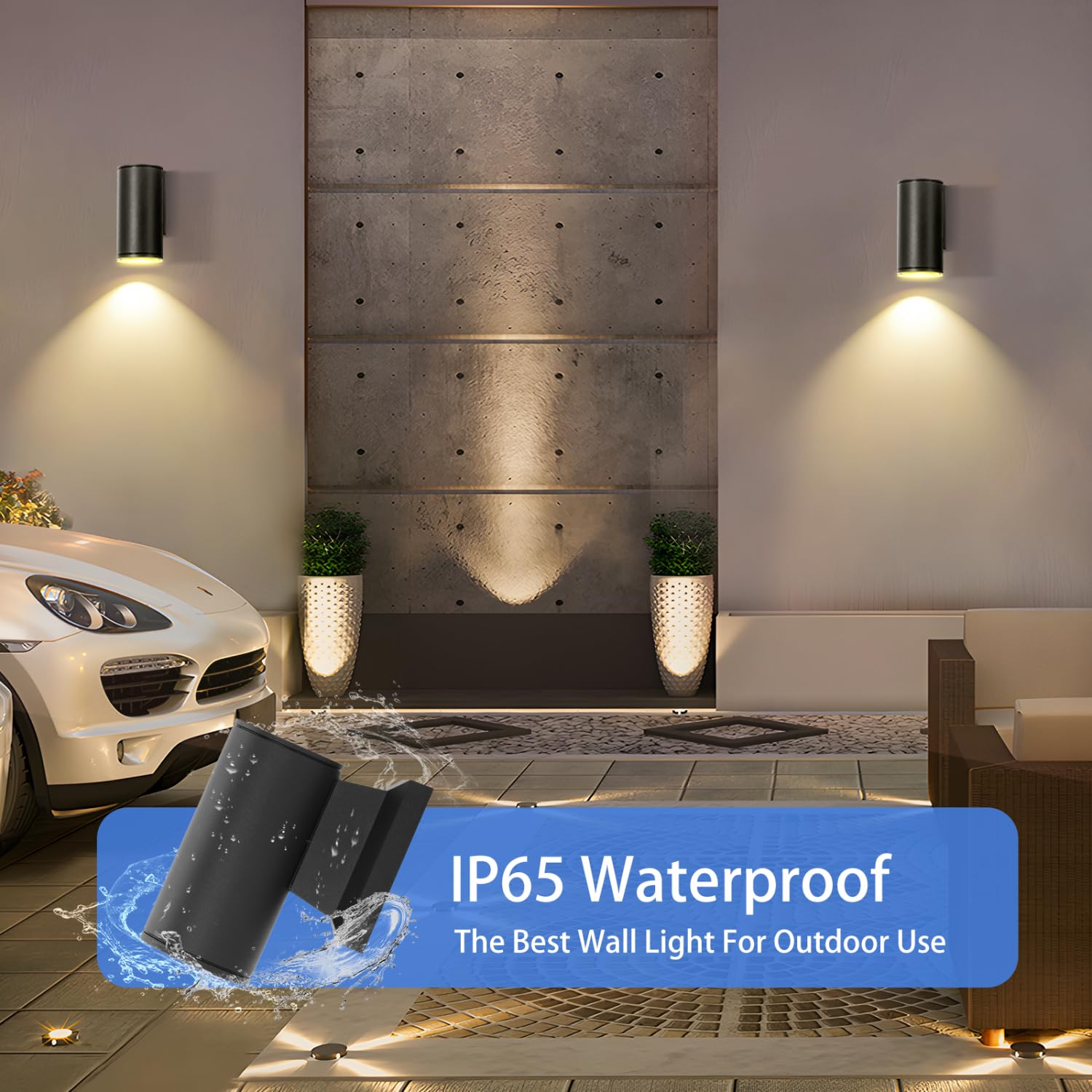 Aigostar Applique Murale Double Faisceau En Métal Noir  Ampoule Non Incluse Gu10