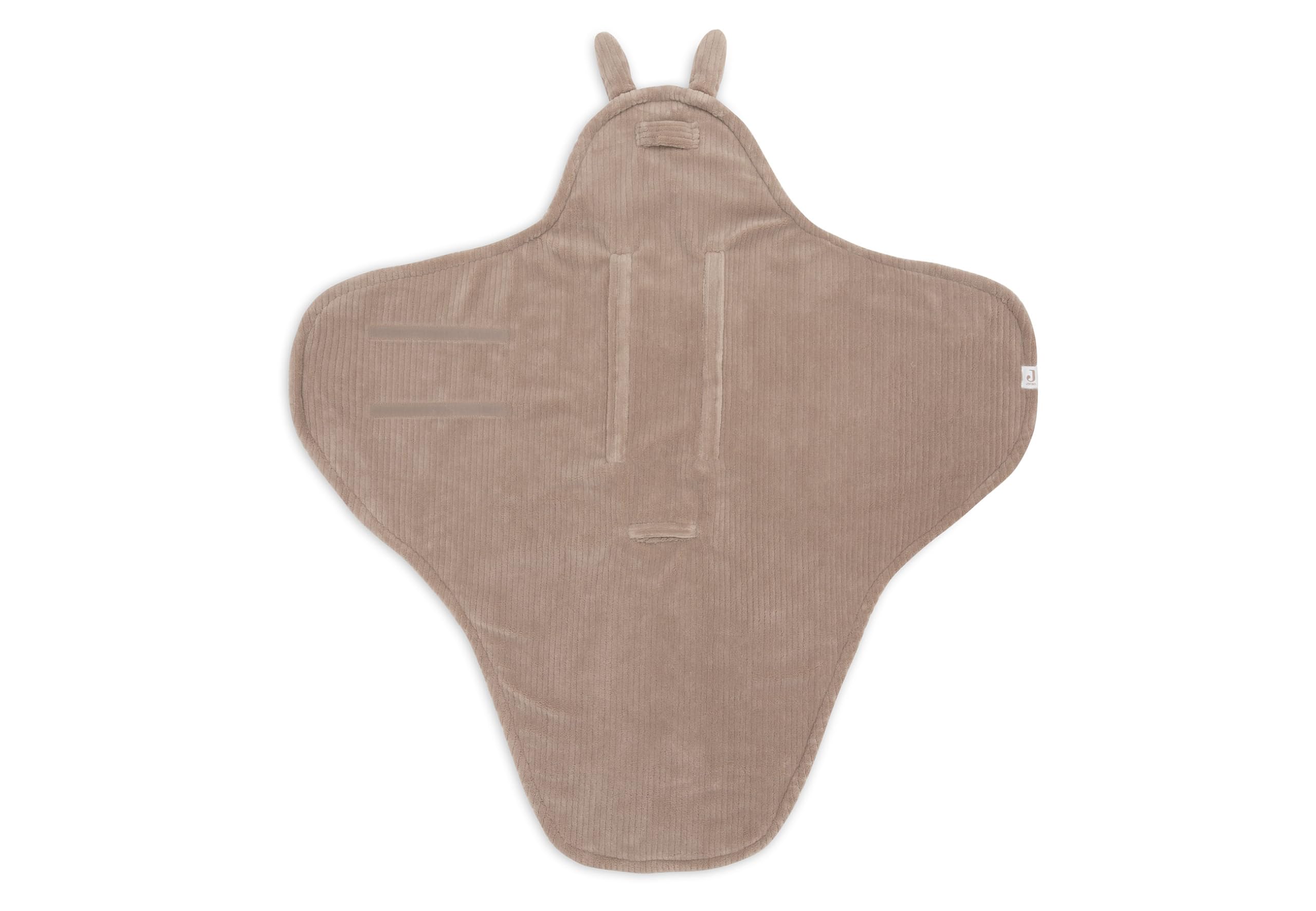 Jollein Einschlagdecke Baby Bunny – Cloudy Rib – Milky Coffee – Mit Kapuze & Klettverschluss – Kuscheliges Teddyfleece – Geeignet Für 3- und 5-Punkt Gurte – Für Babyschale und Kinderwagen