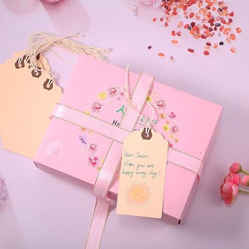 Miniatura 4 de Outus 240 etiquetas Manila de 4 34 pulgadas x 2 38 pulgadas, etiquetas de envío con cuerda adjunta, etiquetas de papel para equipaje, etiquetas de