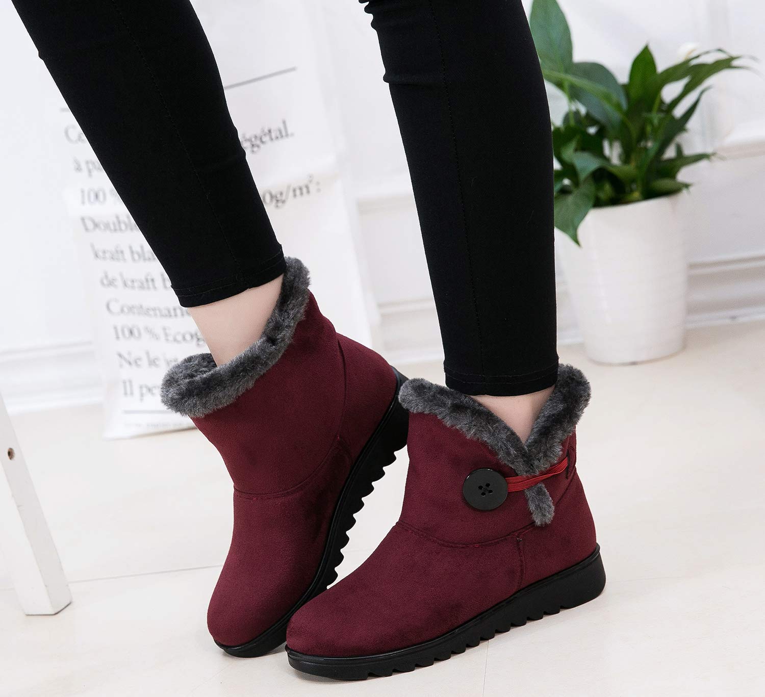 Damskie kozaki zimowe z ciepłą podszewką, buty zimowe zimowe z krótką cholewką, buty 35-42