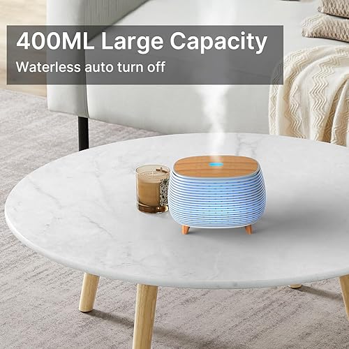 Miniatura 3 de Difusor de aceite esencial, difusor de aromaterapia de 13.5 fl oz, difusores ultrasónicos para aceites esenciales, humidificador de niebla fría con