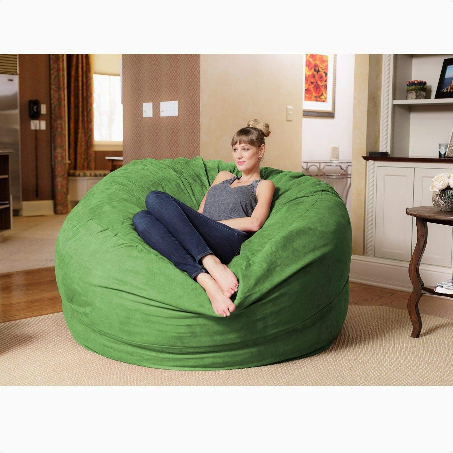 Large Classic Bean Bag, Weight Capacity 500 lb., Foam