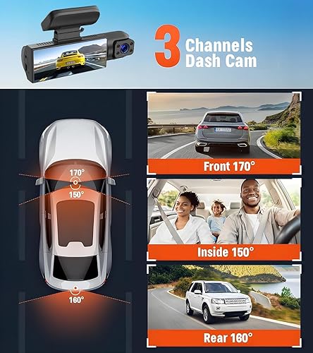 Miniatura 9 de Dash Camera Front and Inside, 3.16inch Dash Cam 1080P, G Sensor HD Night Vision Loop Recording Wide Angle Car DVR (1)