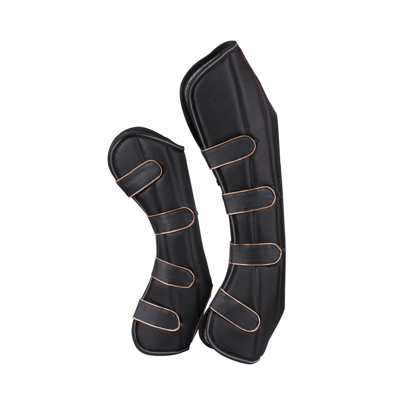 Juego de 4 polainas de transporte para tendones de caballo, botas de viaje, color negro