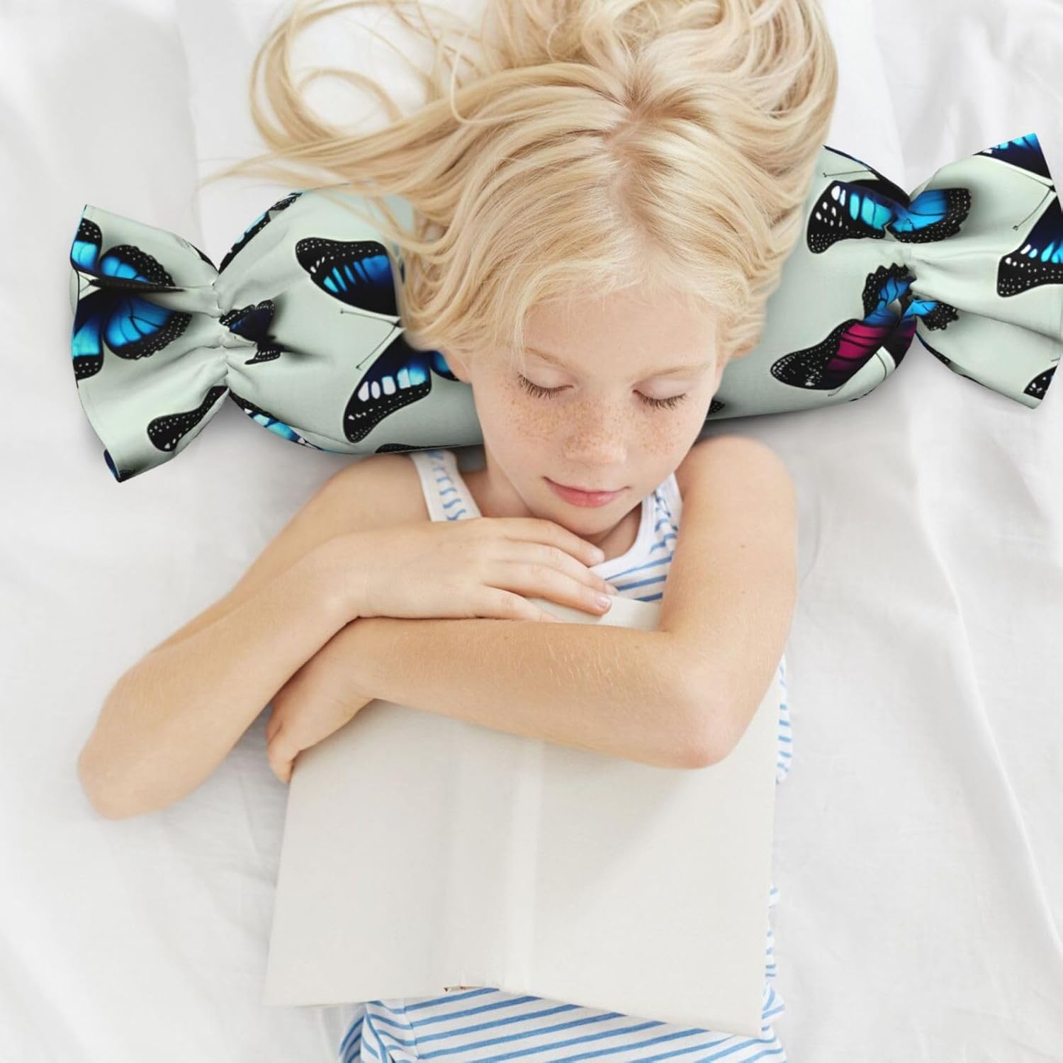 Butterfly and Cello Print Candy Cylindrical Comfortable Pillow Throw Pillows Home Decor Easy Maintenance