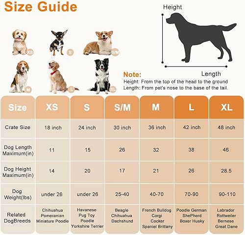 Miniatura 6 de FDW Jaula grande para perros de 42 pulgadas, jaula plegable de metal con bandeja a prueba de fugas, diseño plegable, uso en interiores y exteriores,
