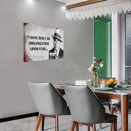 Miniatura 2 de Póster de arte de retrato, con citas inspiradoras de la mafia americana, capone (1) póster de lienzo para decoración de dormitorio, oficina,
