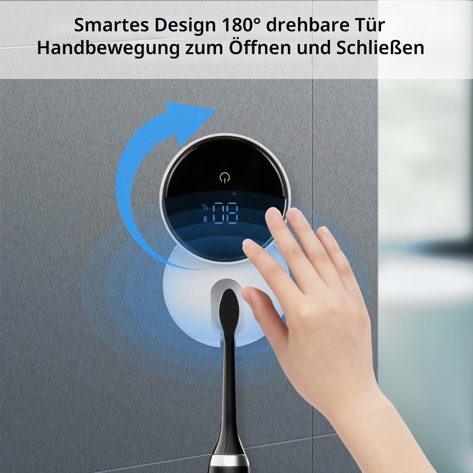 UV Desinfektions Zahnbürstenhalter mit Trocknen, Automatischer Sensor Bürste Halter, Elektrischer Zahnbürsten Desinfektionsmittel, Zahnbürste Sterilisator Organizer