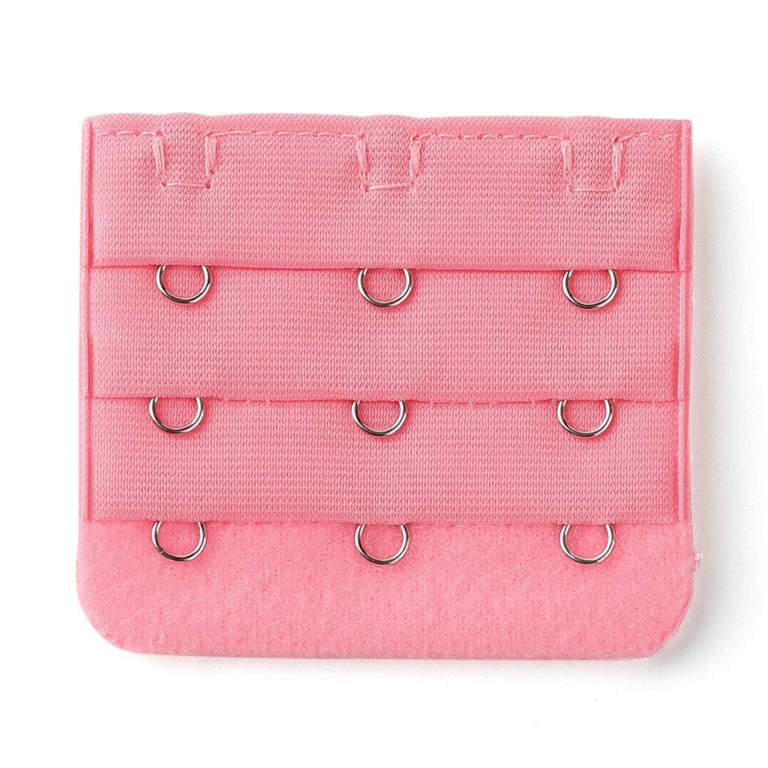 sourcing map 3 Hook 3 Row Stretchy Bra Strap Extenders Buckle Hooks Bra Band for Women Pink 1 pcs